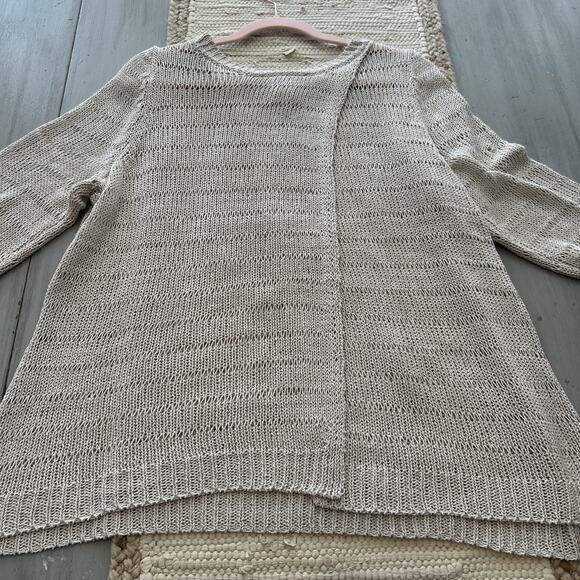 NWT Lane Bryant Beige Oatmeal Open Back Loose Knit Sweater Sz 14 16 Boho - Picture 6 of 7
